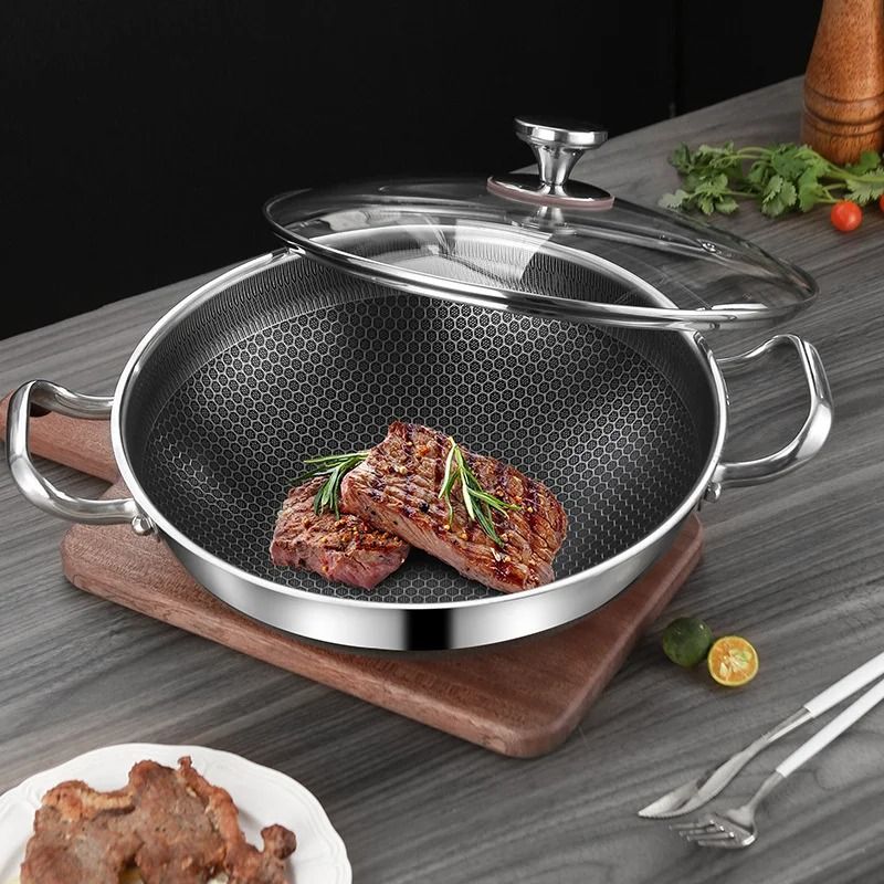 304 Stainless Steel Honeycomb Non Stick Soup Pot with Lid