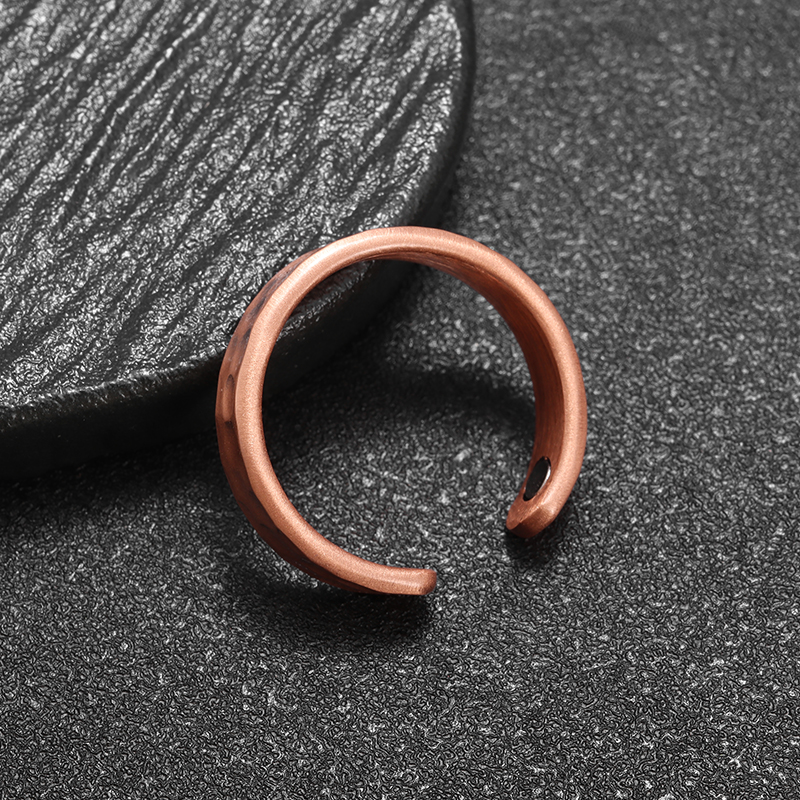 Adjustable Magnetic Copper Ring for Men and Women, Unique Concave-Convex Design, High-Quality Red Copper Jewelry