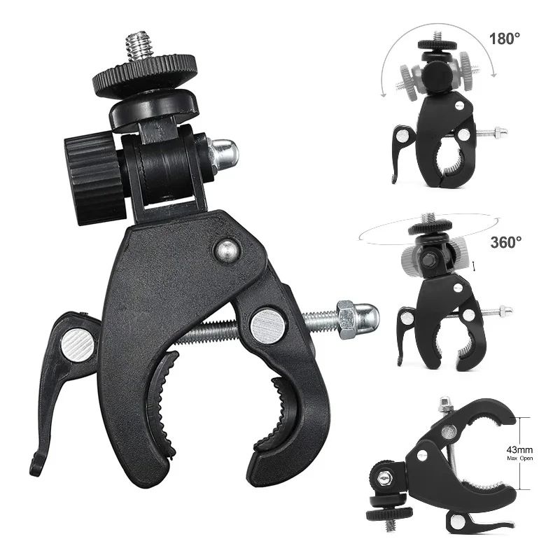360° Handlebar Camera Mount Clamp with 1/4