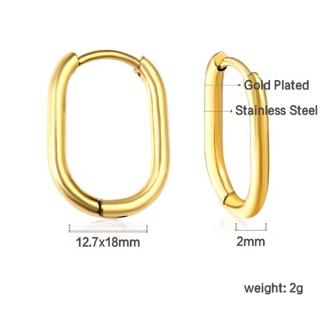 Simple U Shape Hoop Earrings