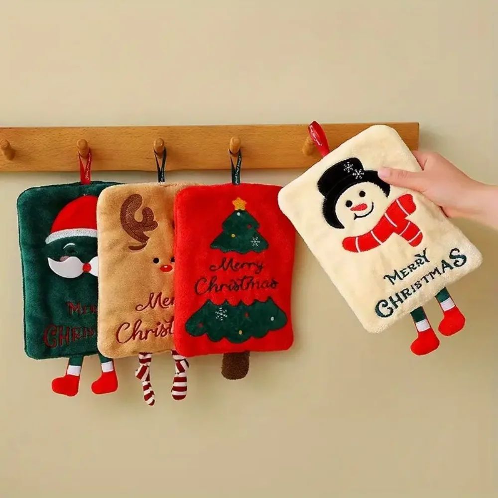 Christmas Hanging Loop Hand Towel – Super Soft, Quick-Dry Christmas hand towels for Kitchen & Bathroom Decor