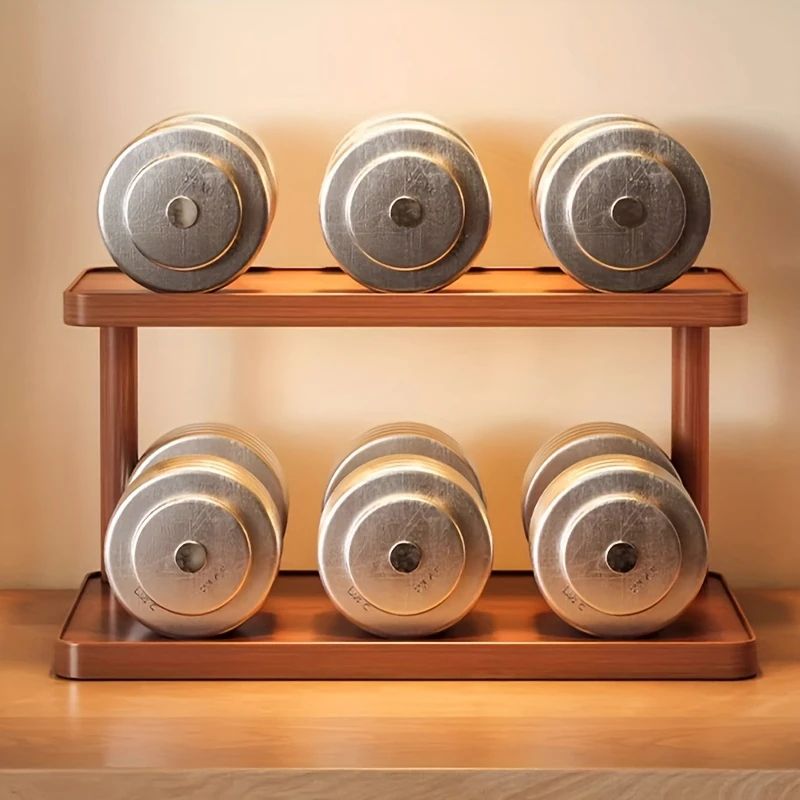 2 Tier Wooden Countertop Storage Rack Organizer