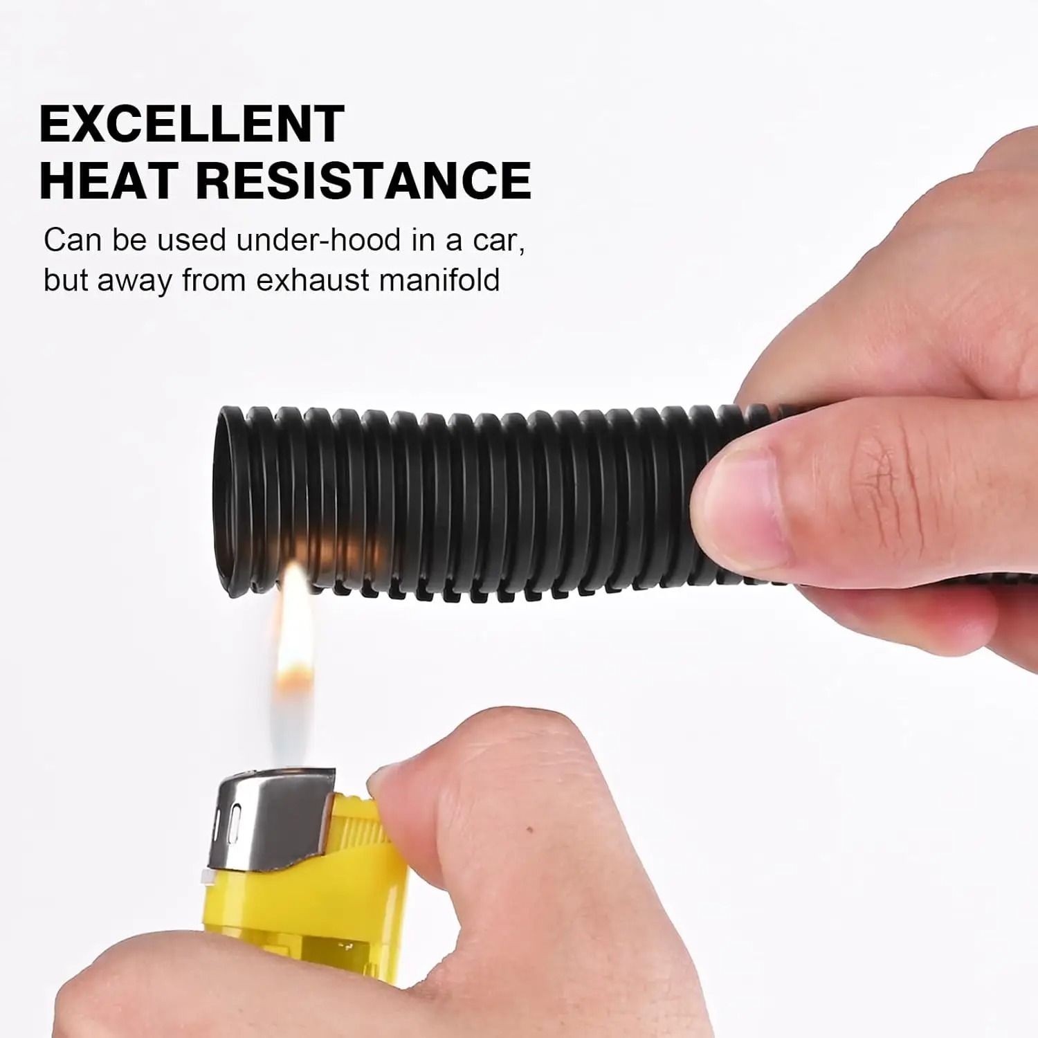 1-1/4 in Flame Retardant Split Wire Loom – High-Performance Flexible Cord Protector with Installation Tool