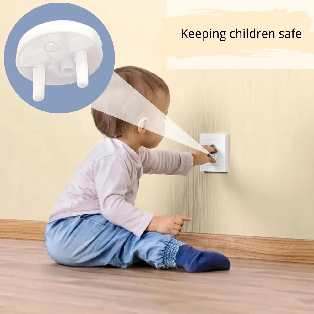 White Electrical Socket Protectors – Baby Safety Plug Covers for Childproofing and Electric Shock Prevention