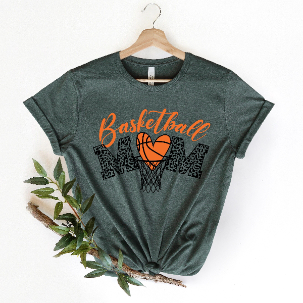 Basketball Mom Leopard Shirt Game Day Mom Tee Gift