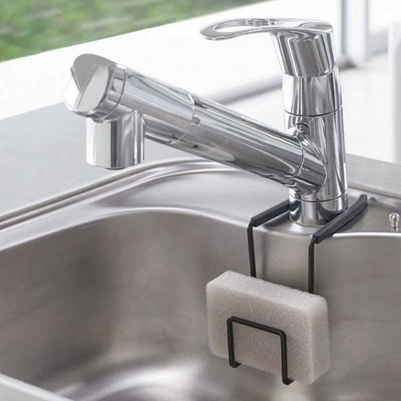 Small Kitchen Bathroom Organizer, Durable Metal Sink Caddy, Sponge Holder, Liquid Dish Drainer, Faucet Rack Shower