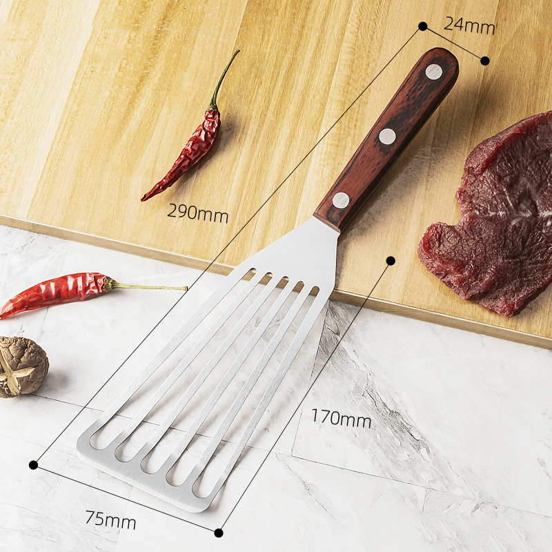 Non-slip Kitchen Frying Spatula, Stainless Steel Turner, Fish Spatula Slotted Leaky Shovel Cooking Tool