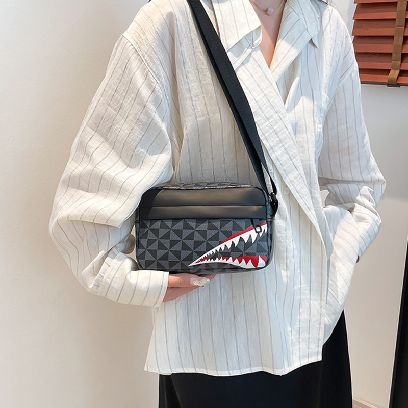 Shark Mouth Crossbody Bag Casual Fashion Coin Purse with Large Capacity