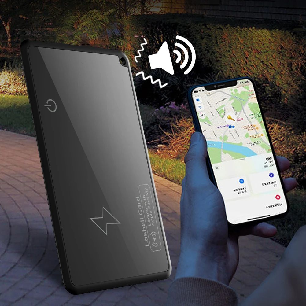 Ultra Thin Wallet Tracker Card with Wireless Charging, Compatible with Apple Find My & iOS Devices