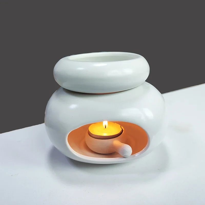 3-in-1 Candle Wax Melt Warmer Essential Oil Aromatherapy Burner Lamp with Candle Holder