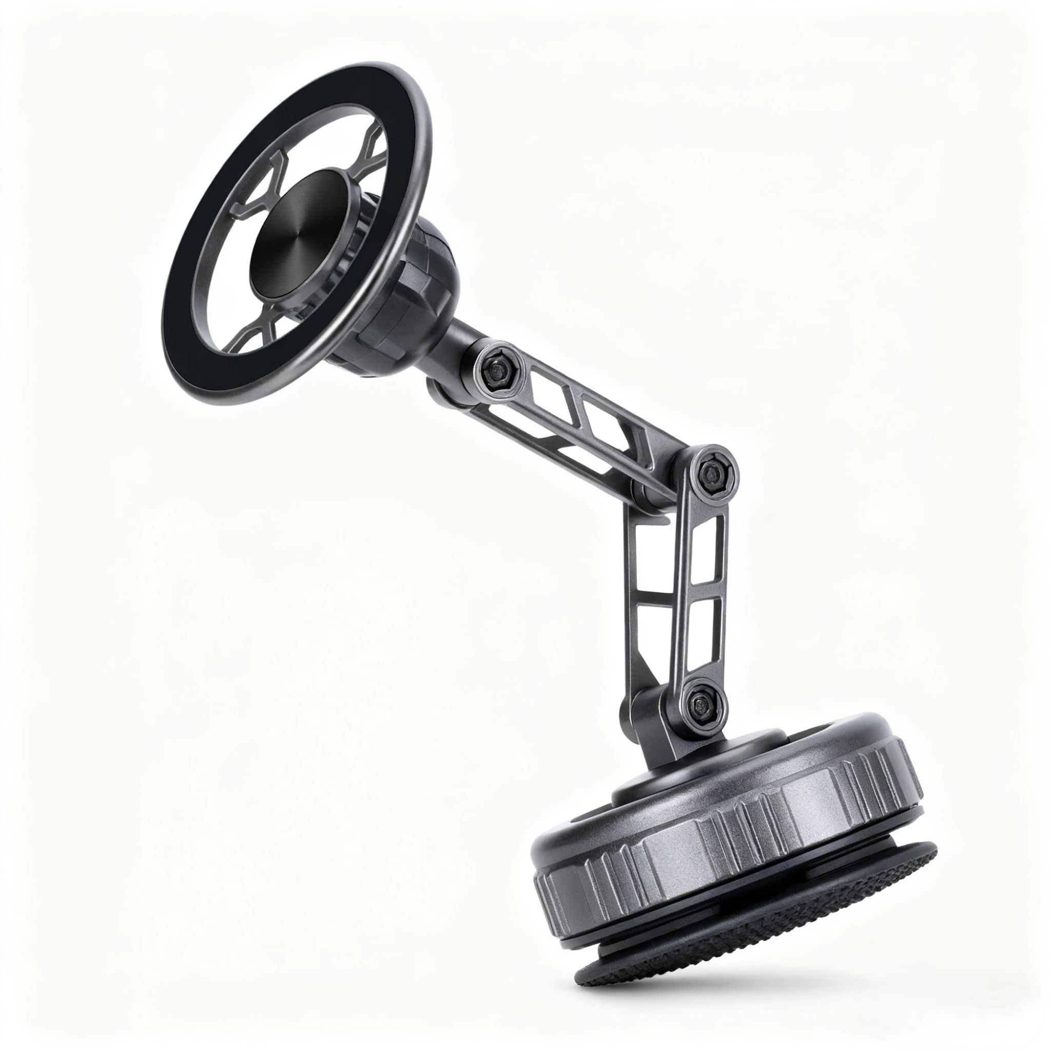 FlexGrip 360 Magnetic Car Phone Holder with Vacuum Suction & Foldable Arm