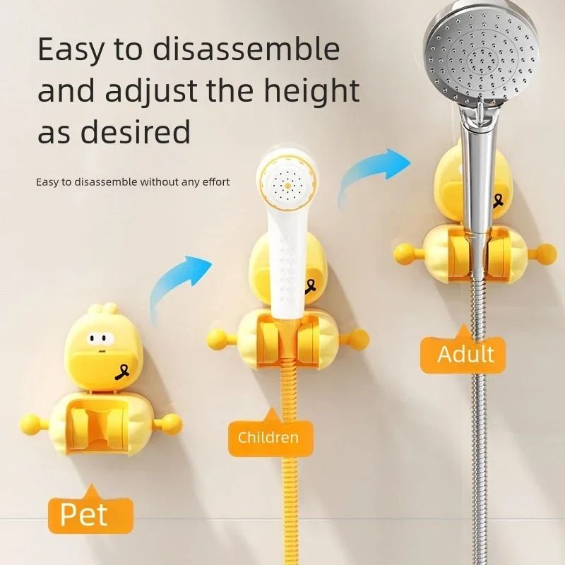 Adjustable Shower Head Holder Suction Cup No Drill Wall Mount