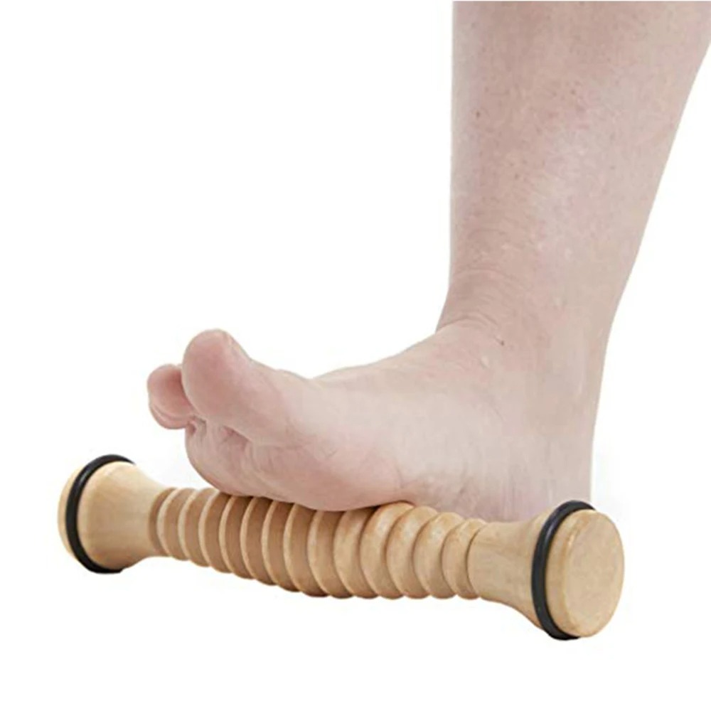 Foot Massager Roller, Wooden Foot Roller for Plantar Fasciitis Relief, Acupressure Massage for Foot & Myofascial Pain