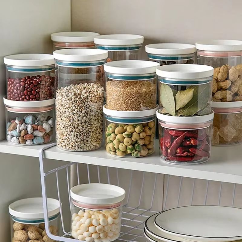 Airtight Sealed Ring Food Grade Storage Jar for Snacks and Grain Kitchen Organization