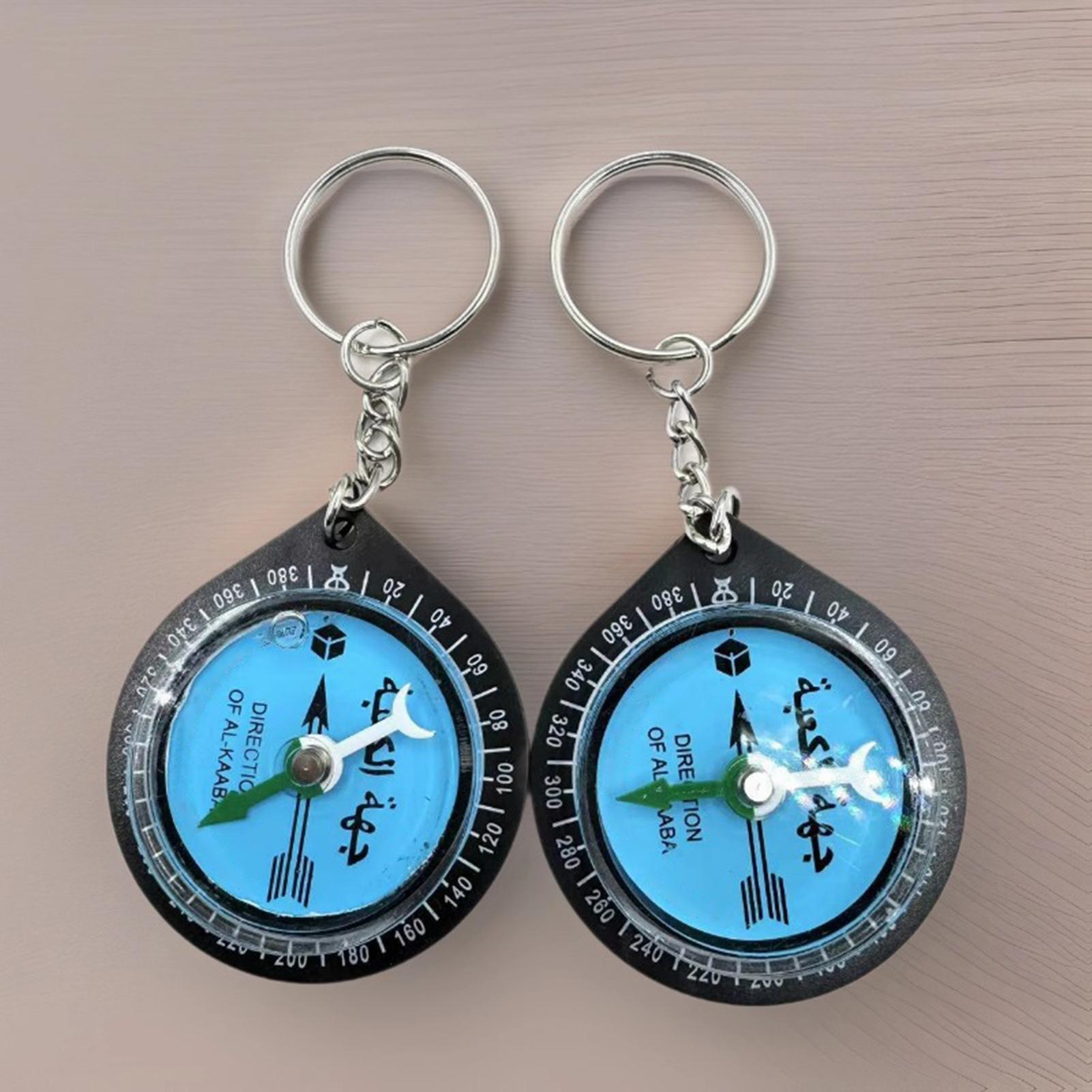 Portable Qibla Direction Finder Mini Outdoor Compass Keychain for Prayer and Hiking