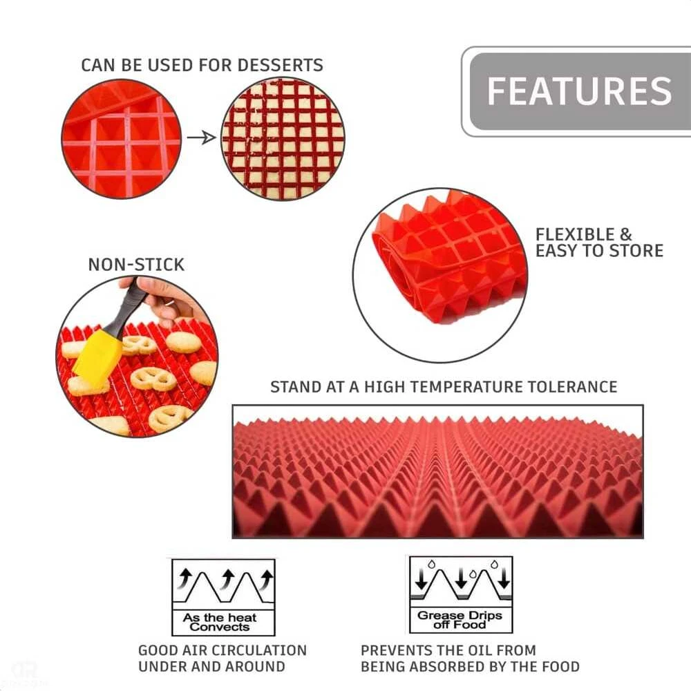Non-Stick Silicone Baking Mat with Grid – Heat-Resistant, Versatile BBQ & Oven Mat