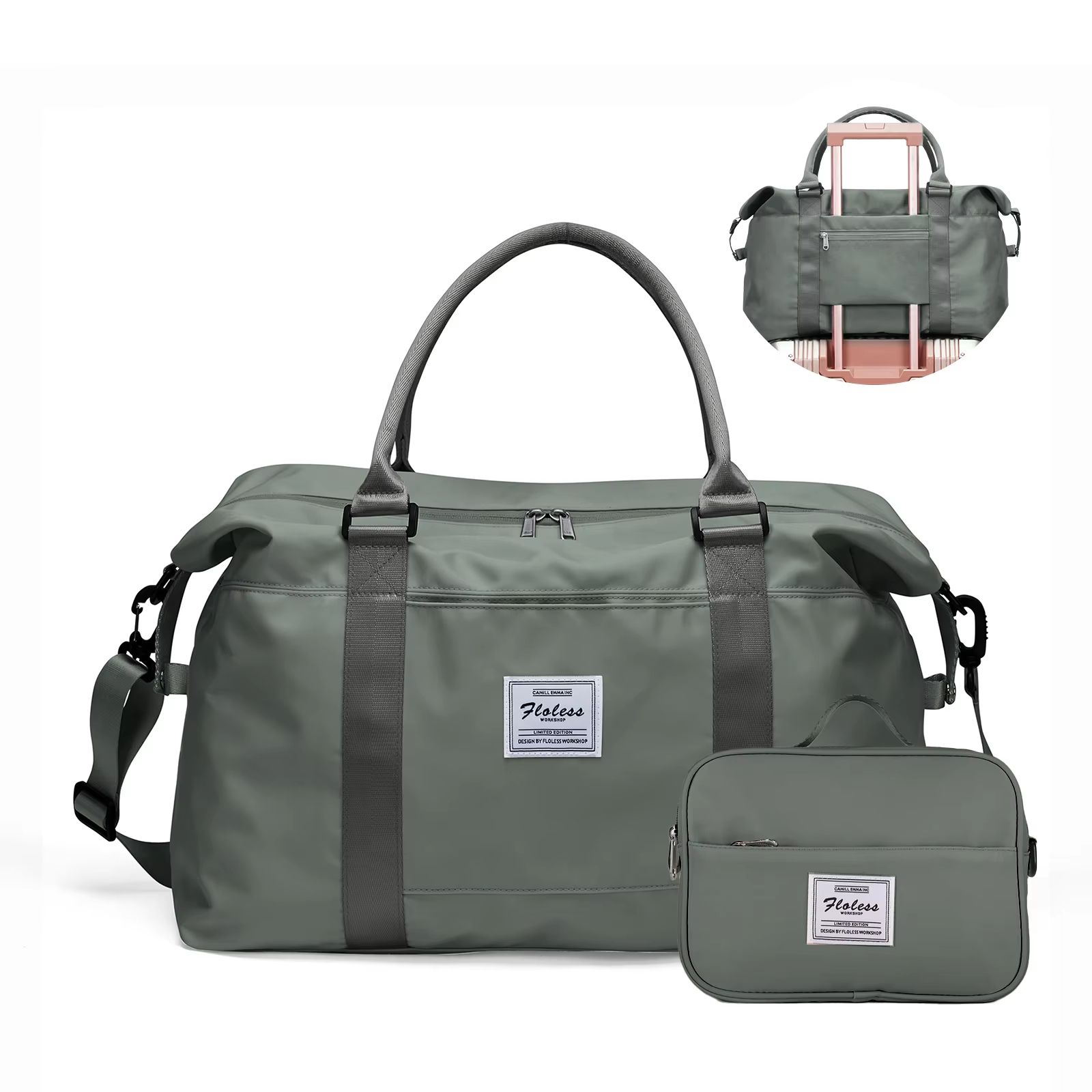 Women's Weekender Travel Tote Bag with Toiletry Bag and Wet Pocket