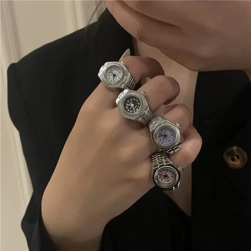 Vintage Punk Roman Numeral Finger Ring Watch