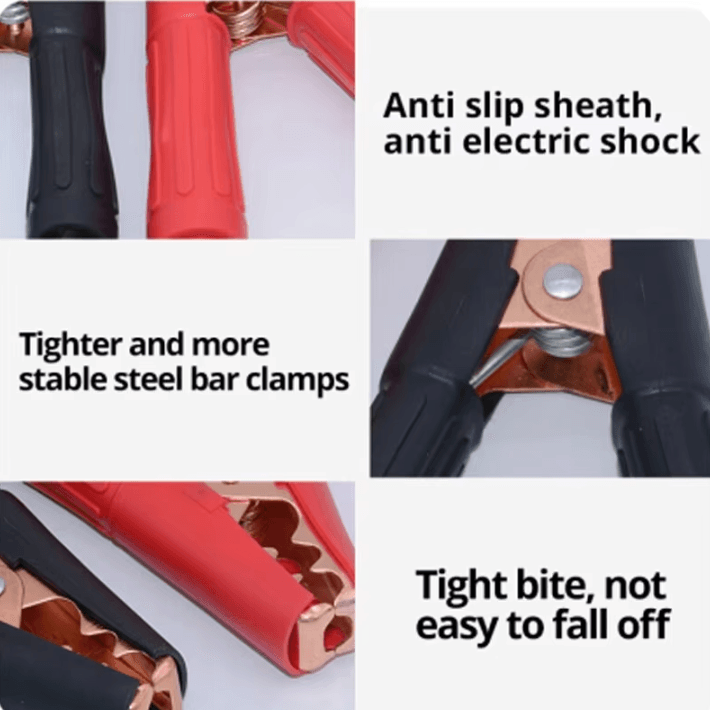 2-Piece 50A Crocodile Battery Clips – 75mm Copper Heavy-Duty Charging Clamps