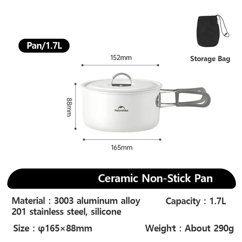 Ceramic Non-Stick Lightweight Camping Cookware Set