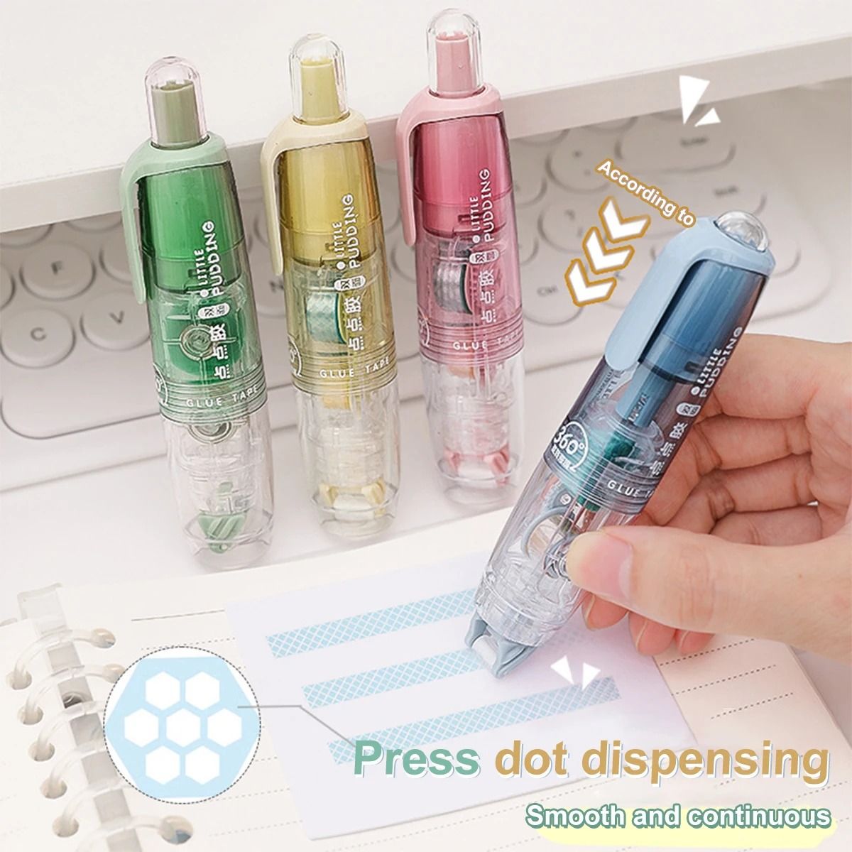 Industrial Standard 12-Piece Transparent Dot Dispensing Tape Set
