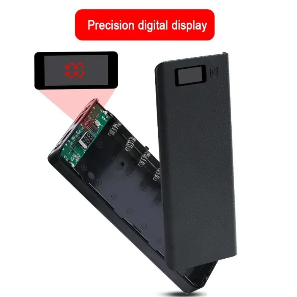 8-Bay Detachable 18650 DIY Power Bank Shell with Dual USB High-Fidelity Charging Hub