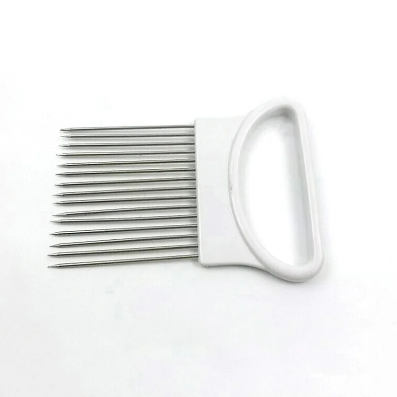 Stainless Steel Onion Slicer & Vegetable Cutter Multi-Use Kitchen Gadget for Tomatoes, Vegetables, and More
