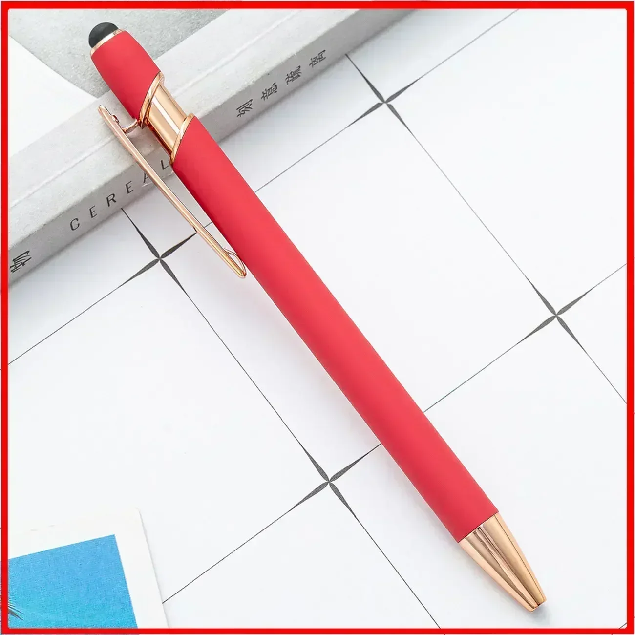 Customized Logo Ballpoint Pen, Personalized Stylus Touch Pen, Engrave Text Metal Pen, Office, School Stationery Supplies