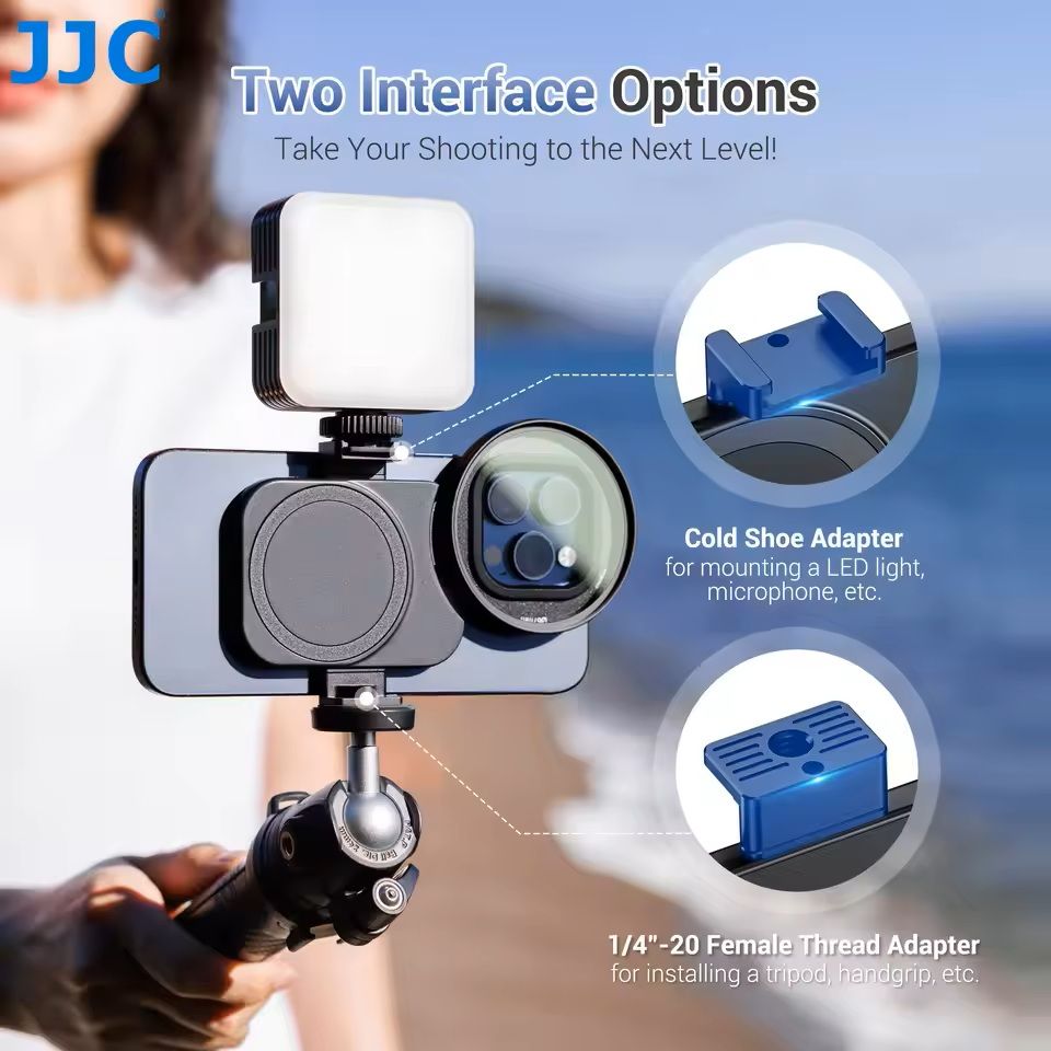 Magnetic Phone Lens Filter Adapter Mount with Cold Shoe for iPhone 14 and 15 Series