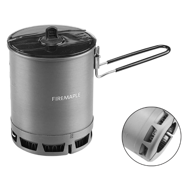 Portable Heat Exchanger Camping Pot High Efficiency Outdoor Cookware