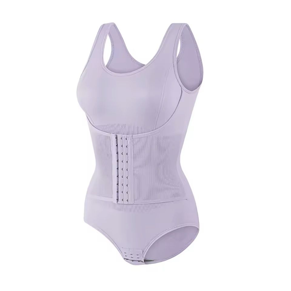 Zipper Waist Trainer Bodysuit – Tummy Control Shapewear with Belt