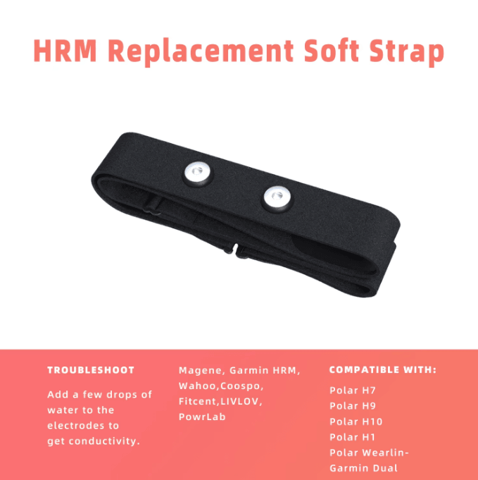 Adjustable Heart Rate Monitor Replacement Strap – Universal Fitness Chest Belt Compatible with Polar H10 H9 H7 & More