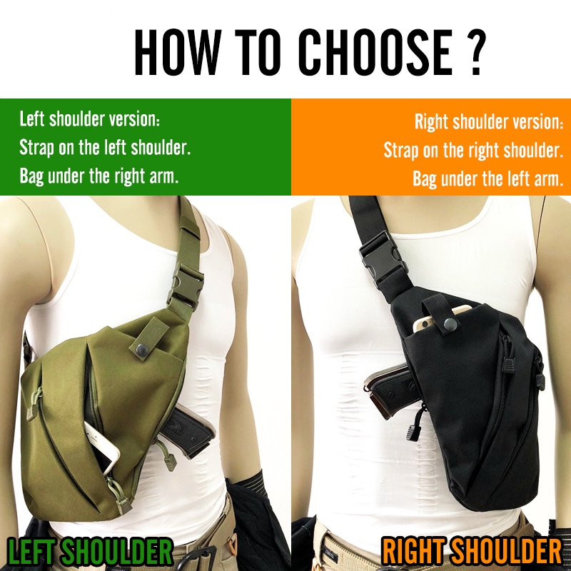 Concealed Carry Tactical Chest Bag Anti Theft Crossbody Holster Pack