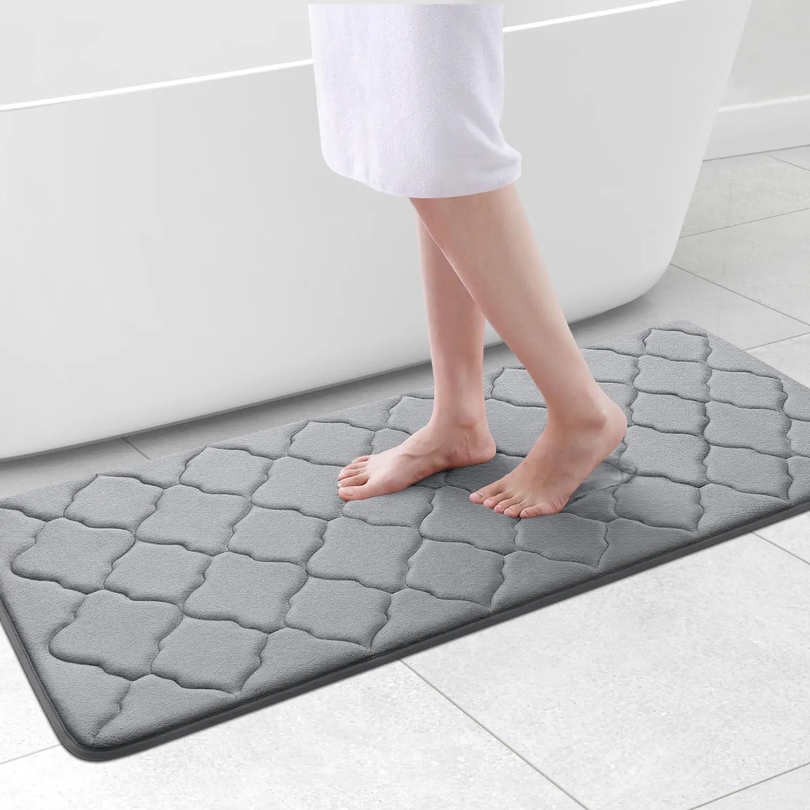 Luxury Memory Foam Bath Mat Non Slip Soft Absorbent Bathroom Carpet