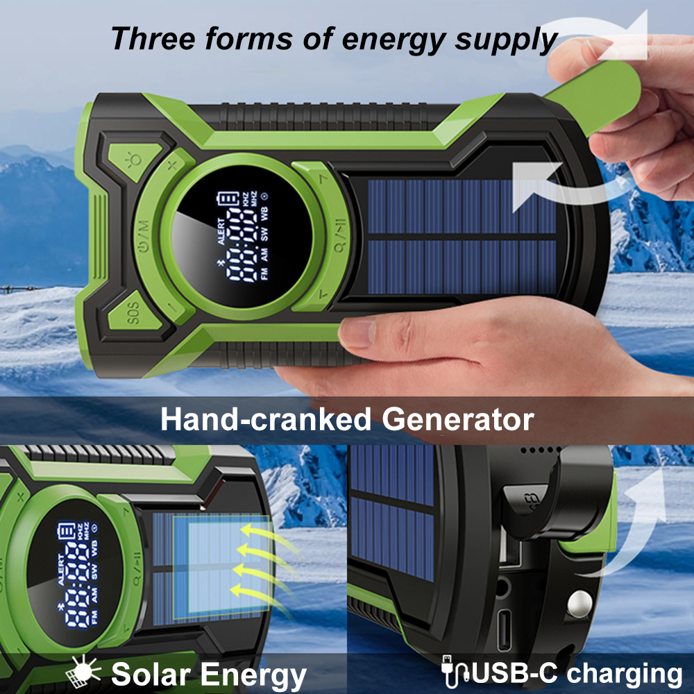 StormReady Emergency Weather Radio with Bluetooth and Hand Crank Solar Power