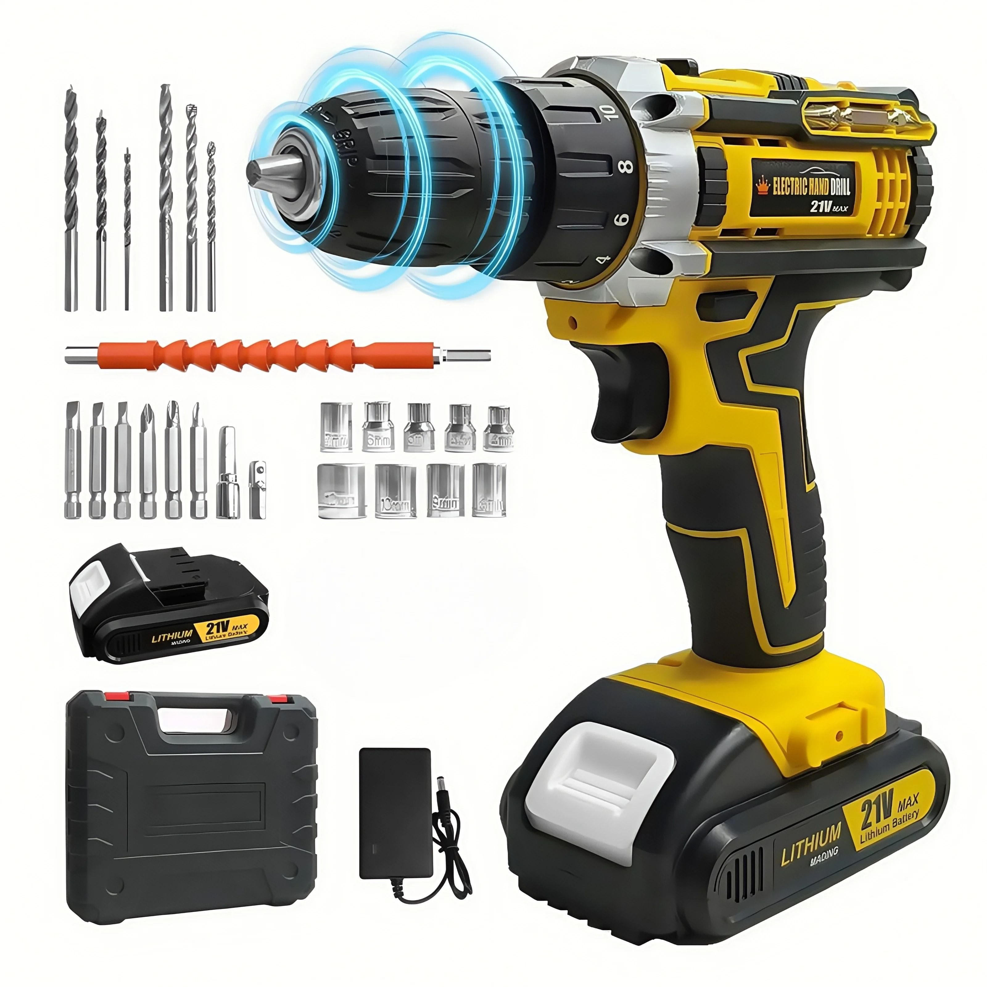 Lithium-Powered Electric Drill & Screwdriver Combo | Impact Driver Home DIY Kit | Executive Handheld Tool Suite