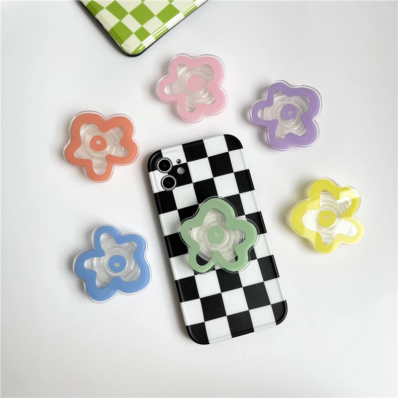 Glossy Flower Phone Grip Stand Foldable Phone Ring Holder