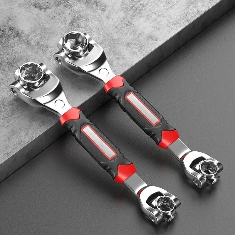 Universal Multi Functional Socket Wrench Set, with Non Slip Handle & Rotating Bone Design