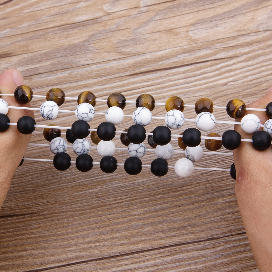 Natural Stone Yoga Bead Bracelet for Men Women Couples Distance Friendship Gift
