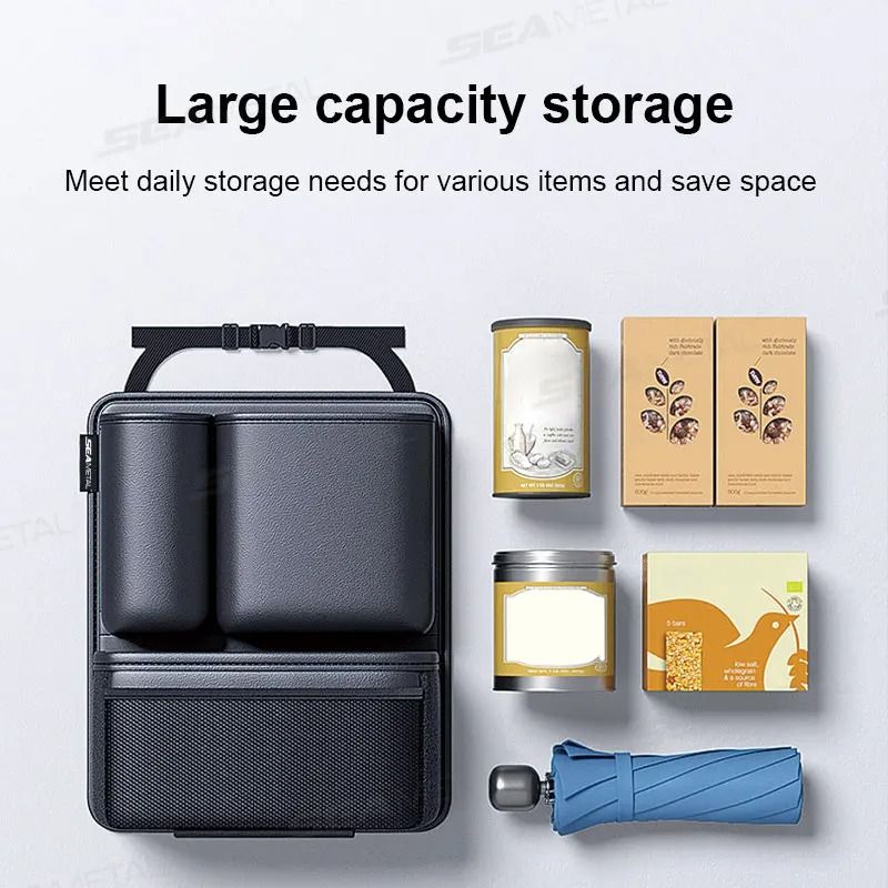 Premium Leatherette Car Trunk Organizer - High-Capacity Hanging Seat Back Storage