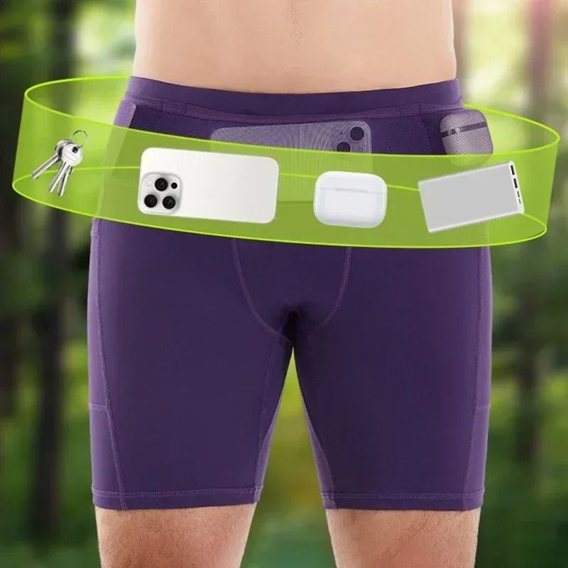 Mens Mul-Pockets Compression Shorts 3.0 | Quick Dry Marathon Running & Exercise Training Tights