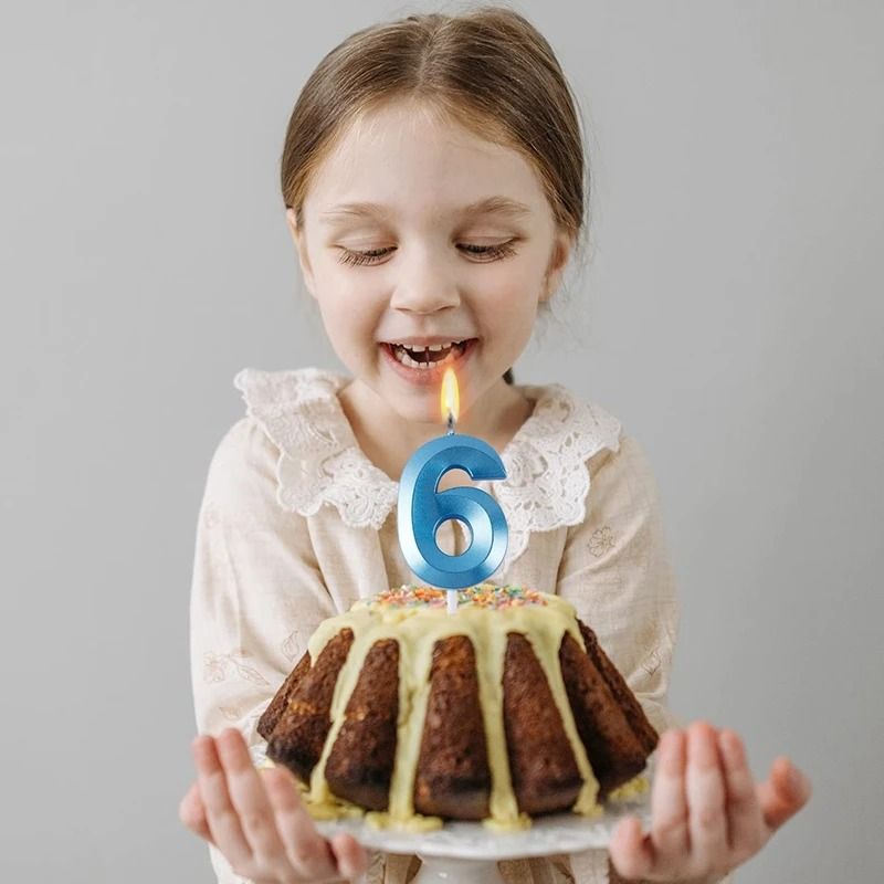 3D Metallic Digital Birthday Candle