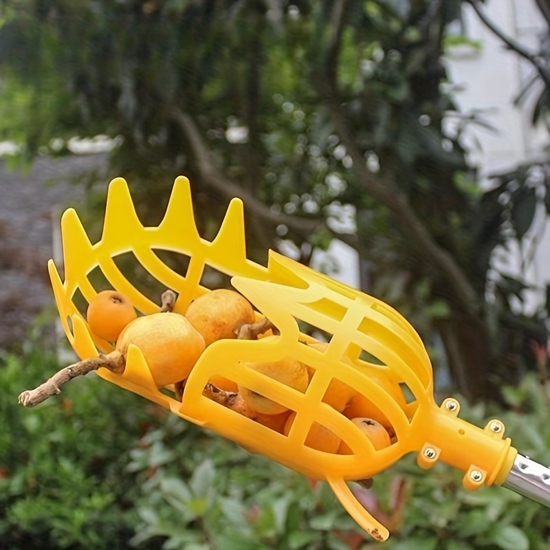 Yellow Polypropylene Fruit Picker – Lightweight, Reusable Ergonomic Tool for Garden Harvesting, Orchard & Farm Use