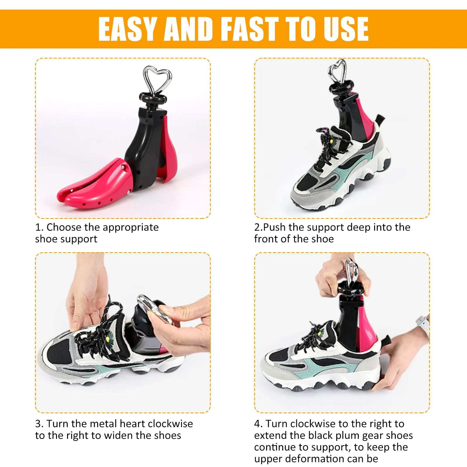 Universal Adjustable Shoe Stretcher and Boot Widener with Steel Shaft