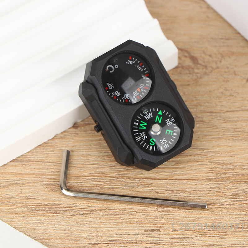 Mini Compass Thermometer for Rail Outdoor Navigation Accessory
