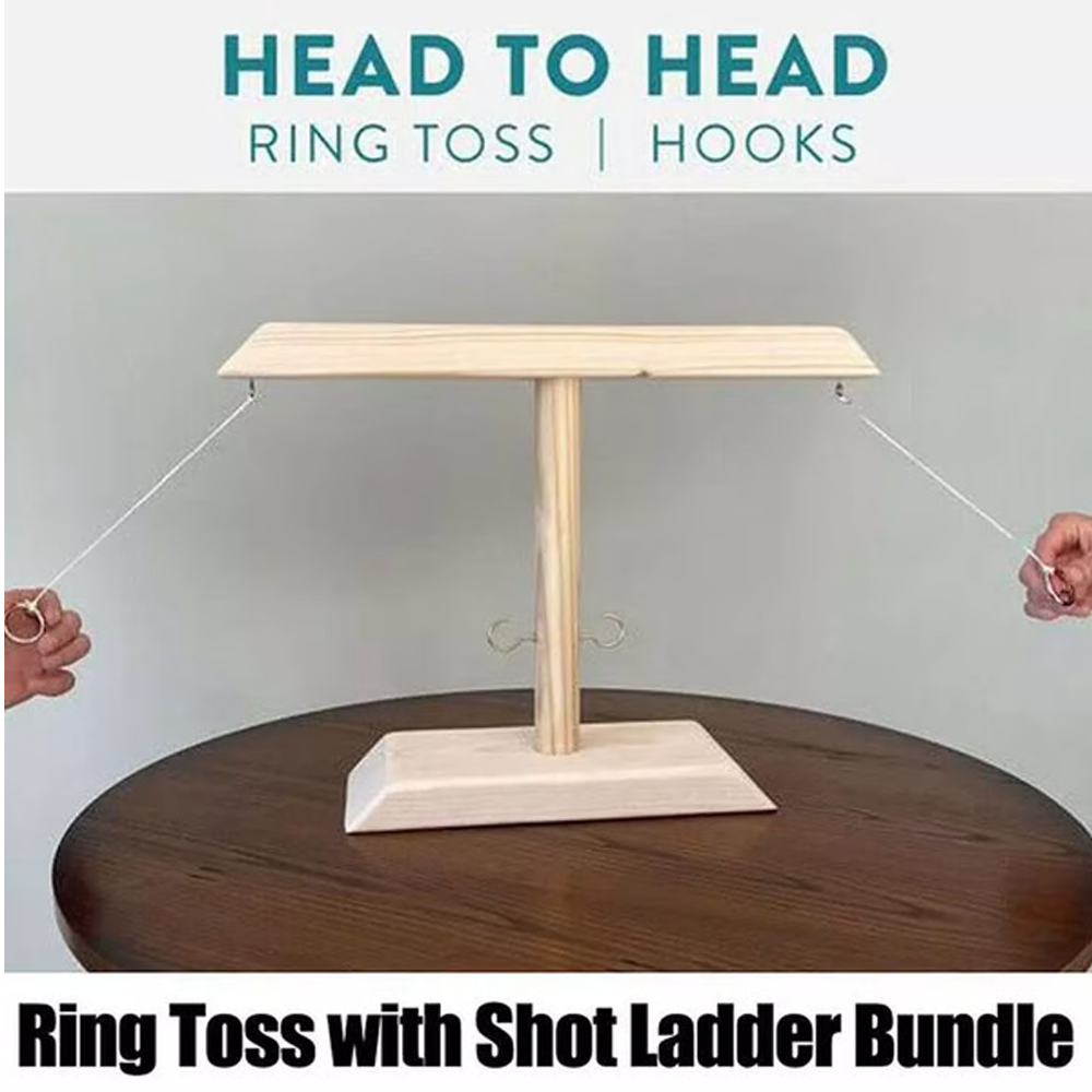 Wooden Ring Hook Tossing Game