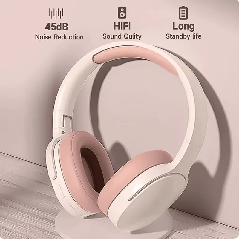 Wireless Bluetooth 5.3 Headphones with Stereo Sound and Microphone