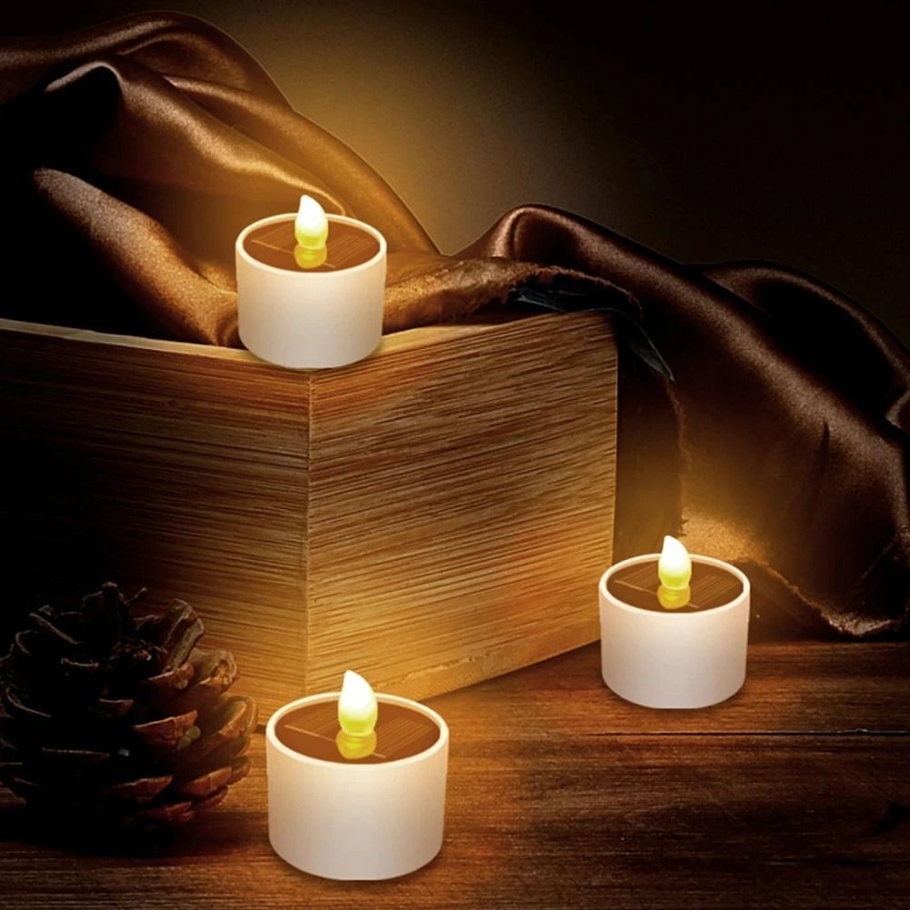 Solar Tea Light LED Candles Waterproof Outdoor Set