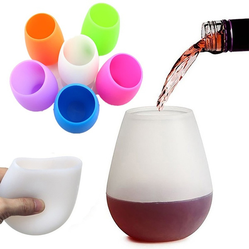 Collapsible Silicone Wine Cup Portable Camping Cup Shatterproof Foldable Travel Drinkware