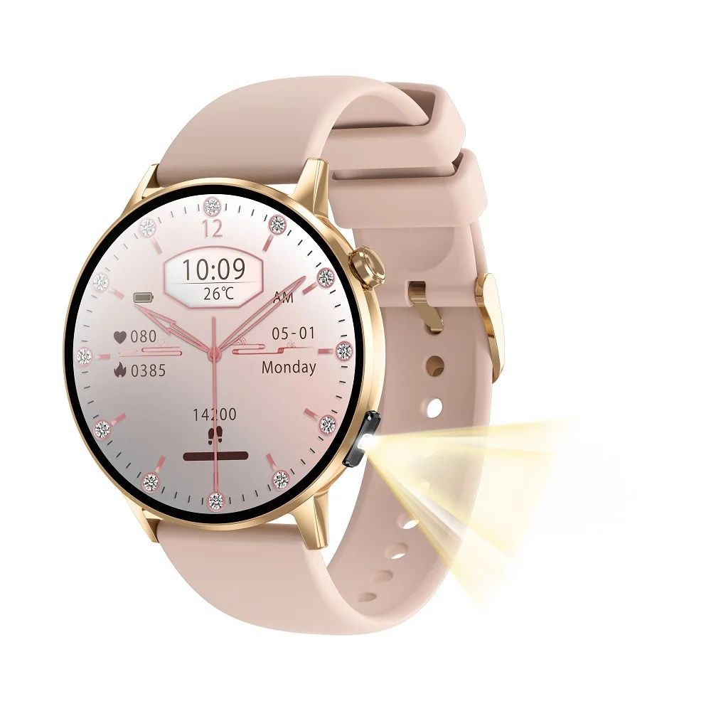 Women AMOLED Bluetooth Calling Smartwatch with Flashlight